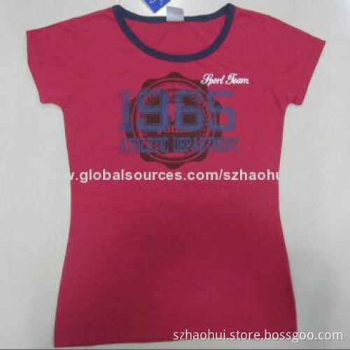 T-shirt for Ladies, Measures XS-3XL, Customized Colors Welcomed